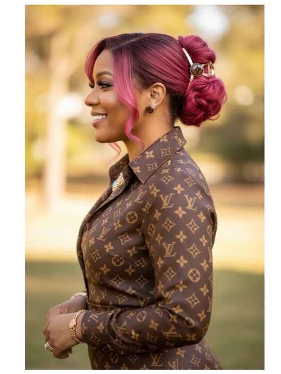 A-1DC-42: LOUIS VUITTON Monogram Upcycled Rose Gold Claw Clip in Resin,COA. NWOT main image 5